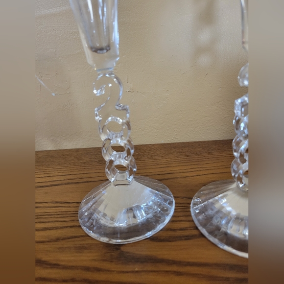 2000 Crystal Long Stem Champagne Flutes - Picture 2 of 5